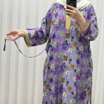 پیراهن نخی سه بعدی طلاکوب طرحدار کد 1063 - تصویر 7