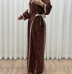 پیراهن ترکمنستان نوارسفید کد 1065 - تصویر 7