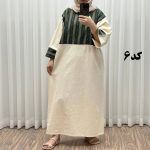 پیراهن کفتان لنین پاییزه سایز بزرگ 1089 - تصویر 4