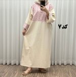 پیراهن کفتان لنین پاییزه سایز بزرگ 1089 - تصویر 3