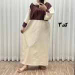 پیراهن کفتان لنین پاییزه سایز بزرگ 1089 - تصویر 7
