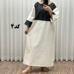 پیراهن کفتان لنین پاییزه سایز بزرگ 1089 - تصویر 6