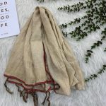 شال ساده نخی دندان موشی وارداتی کد 989 - تصویر 4