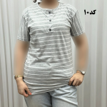 تیشرت H&M راه راه دکمه نما 1165 - تصویر 4