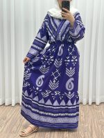 پیراهن ساحلی مدل ترمه آسمانی یقه چپ و راست کد 937 - تصویر 5
