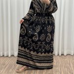 پیراهن ساحلی مدل ترمه آسمانی یقه چپ و راست کد 937