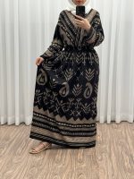 پیراهن ساحلی مدل ترمه آسمانی یقه چپ و راست کد 937