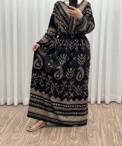 پیراهن ساحلی مدل ترمه آسمانی یقه چپ و راست کد 937
