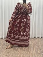 پیراهن ساحلی مدل ترمه آسمانی یقه چپ و راست کد 937 - تصویر 7