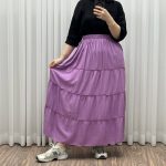 دامن نخی طبقه ای پرچین کد 1227 - تصویر 8