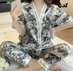 بلوز شلوار وارداتی ساتن کد 1277 - تصویر 6