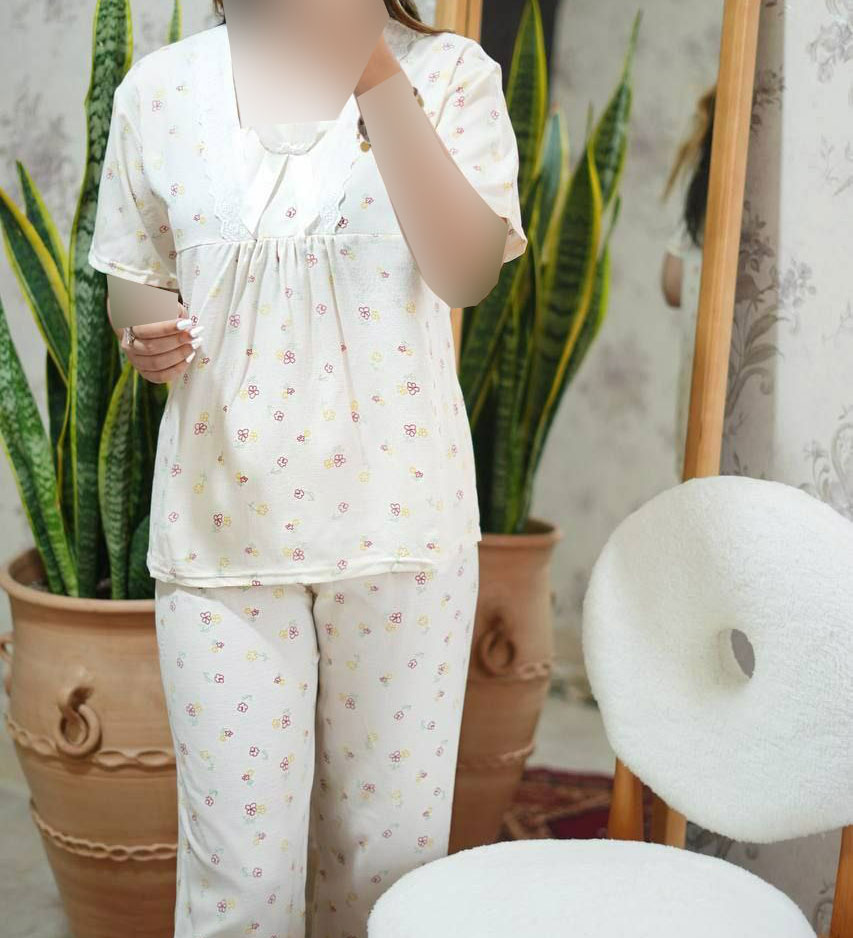 1285 ست بلوز شلوار وارداتی جلوبسته کد 1285 - تصویر 1