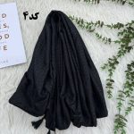 شال مشکی موهر ژاکارد کد 1350 - تصویر 5