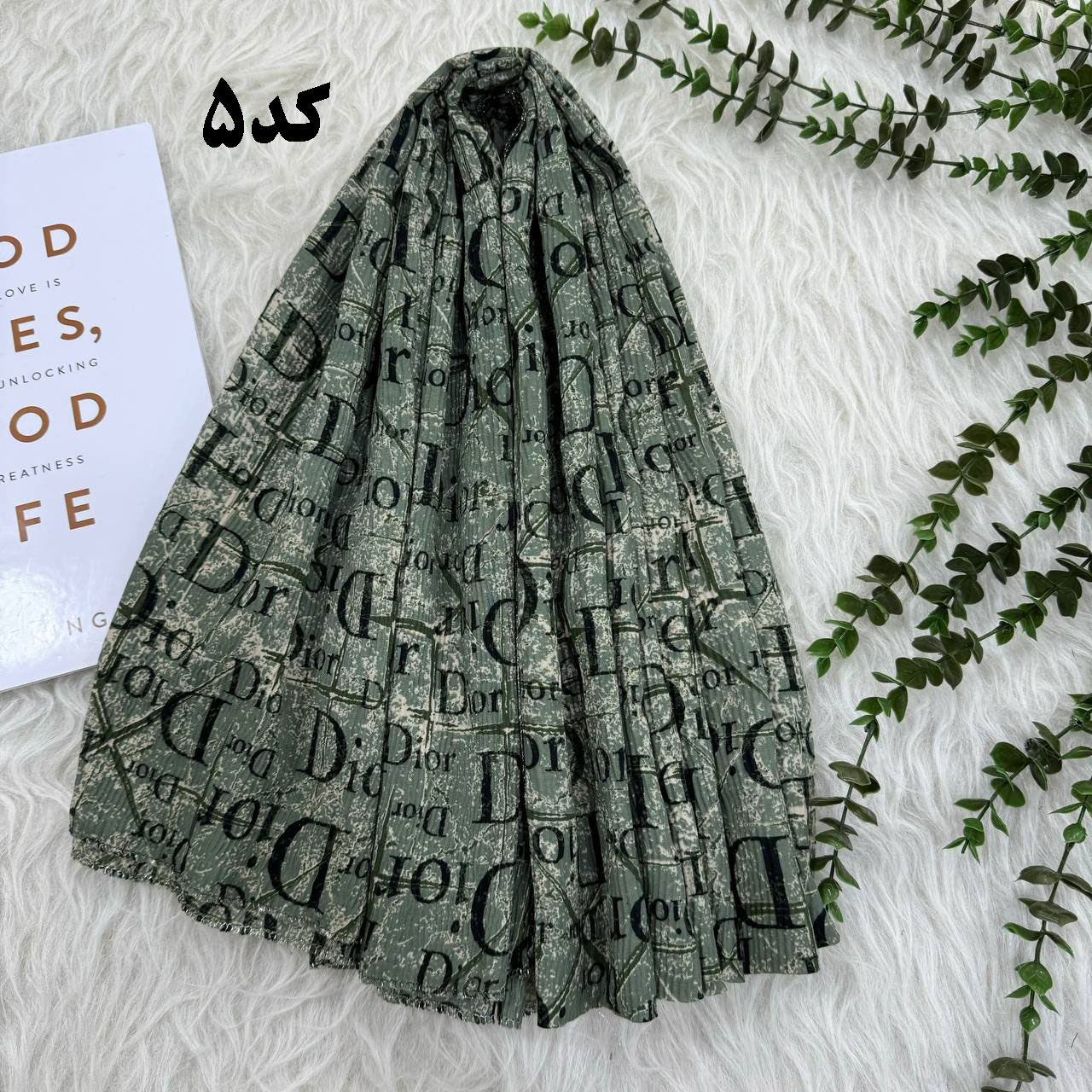 5 شال برشکا طرحدار مدل Dior کد 1347 - تصویر 1
