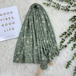 شال طرحدار نخی گل کد 1346 - تصویر 3