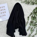 شال پلیسه مشکی نخی کد 1293