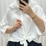 شومیز جلو گره‌ای ساده کد 1374 - تصویر 3