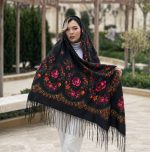 روسری نخی ترکمن مدل قاب گل