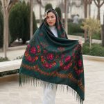 روسری نخی ترکمن مدل قاب گل - تصویر 2