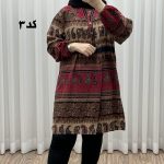 تونیک سایزبزرگ وارداتی مدل ترمه افقی کد 1617 - تصویر 2
