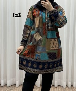 تونیک سایز بزرگ وارداتی طرح چهل تیکه کد 1612