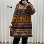 تونیک سایزبزرگ وارداتی مدل ترمه افقی کد 1617 - تصویر 5
