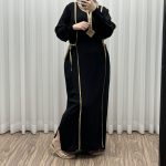 پیراهن مشکی گلدوزی یال کد 1635 - تصویر 2