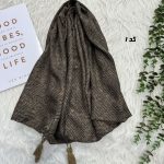 شال نخی قهوه‌ای کد 1728 - تصویر 4