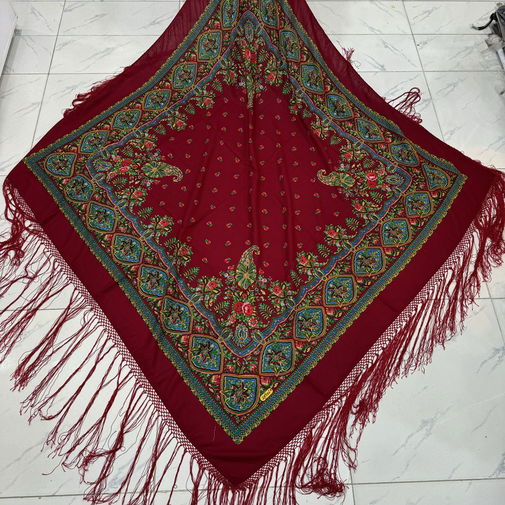 1670 روسری ترکمن نخ ترک مدل ترمه کد 1670 - تصویر 1