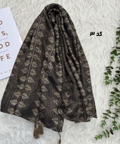 شال نخی قهوه‌ای کد 1728
