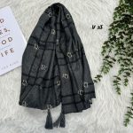 شال نخی طرح Dior کد 1724