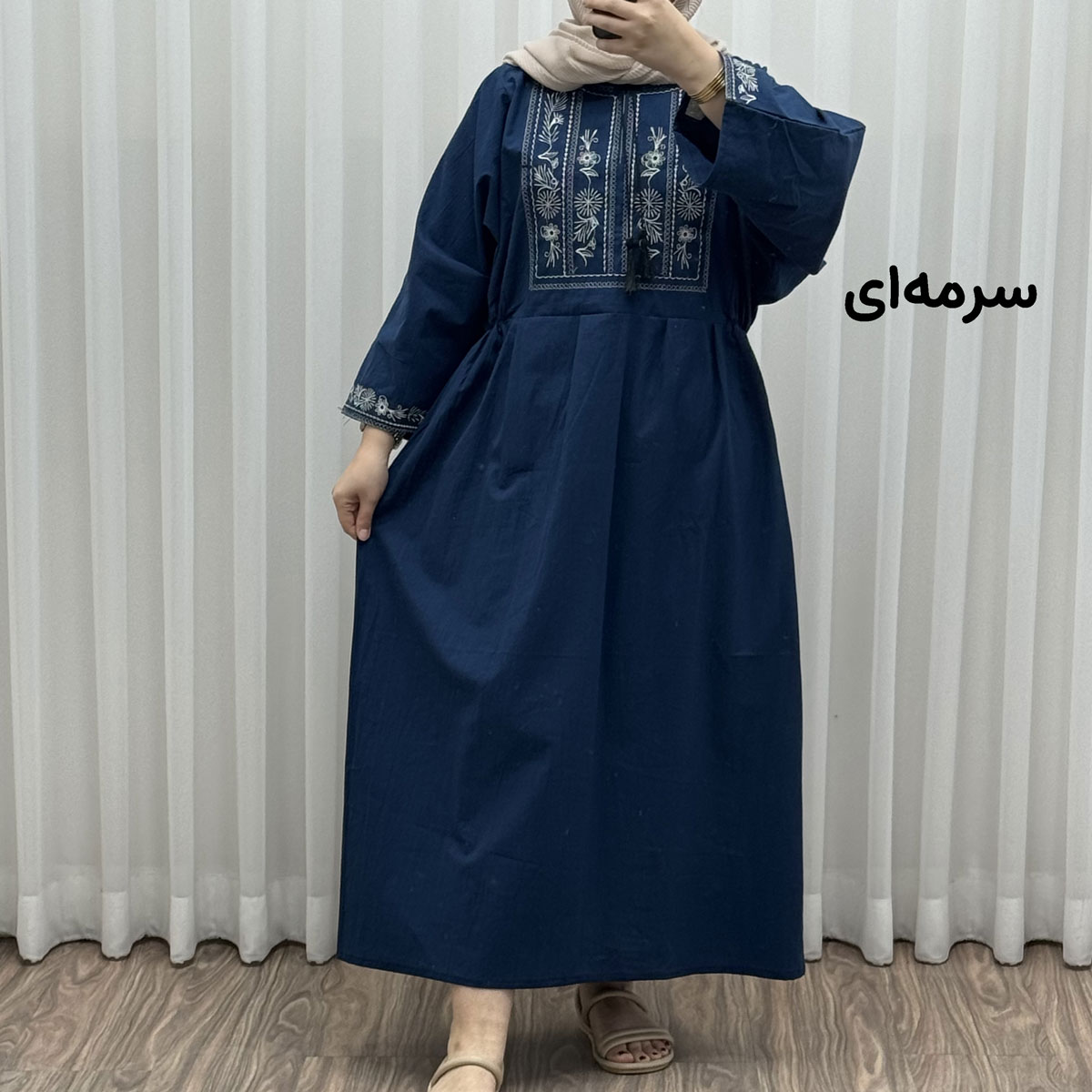 IMG_1098 پیراهن گلدوزی مایا لینن کد 1745 - Image 1