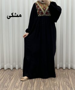 پیراهن نخی گلدوزی مدل شارلوت آستین کیمونو کد 1643