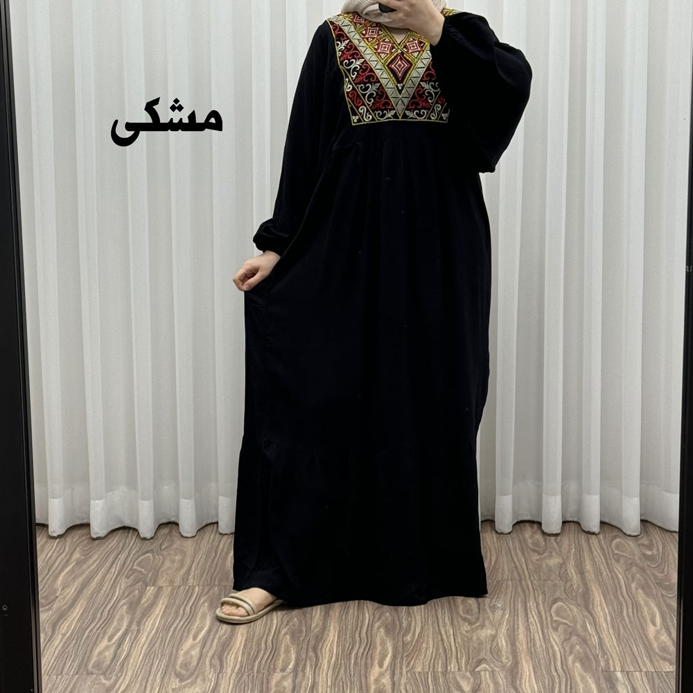 IMG_8998 پیراهن نخی گلدوزی مدل شارلوت آستین کیمونو کد 1643 - تصویر 1