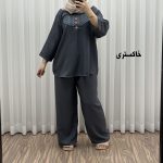 ست بلوز شلوار گلدوزی مدل آلنای کد 1639 - تصویر 6