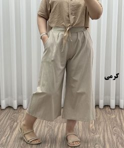 شلوار واید جنس لنین نچرال کد 1735