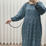 پیراهن بلند زنانه پفکی مدل پاموق کد 1760 - تصویر 8