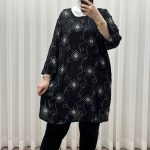 تونیک نخی سایز بزرگ مدل یافا کد 1826