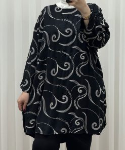 تونیک نخی سایز بزرگ مدل نسیم کد 1824