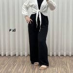 ست شومیز گره ای و شلوار کد S1845 - تصویر 2