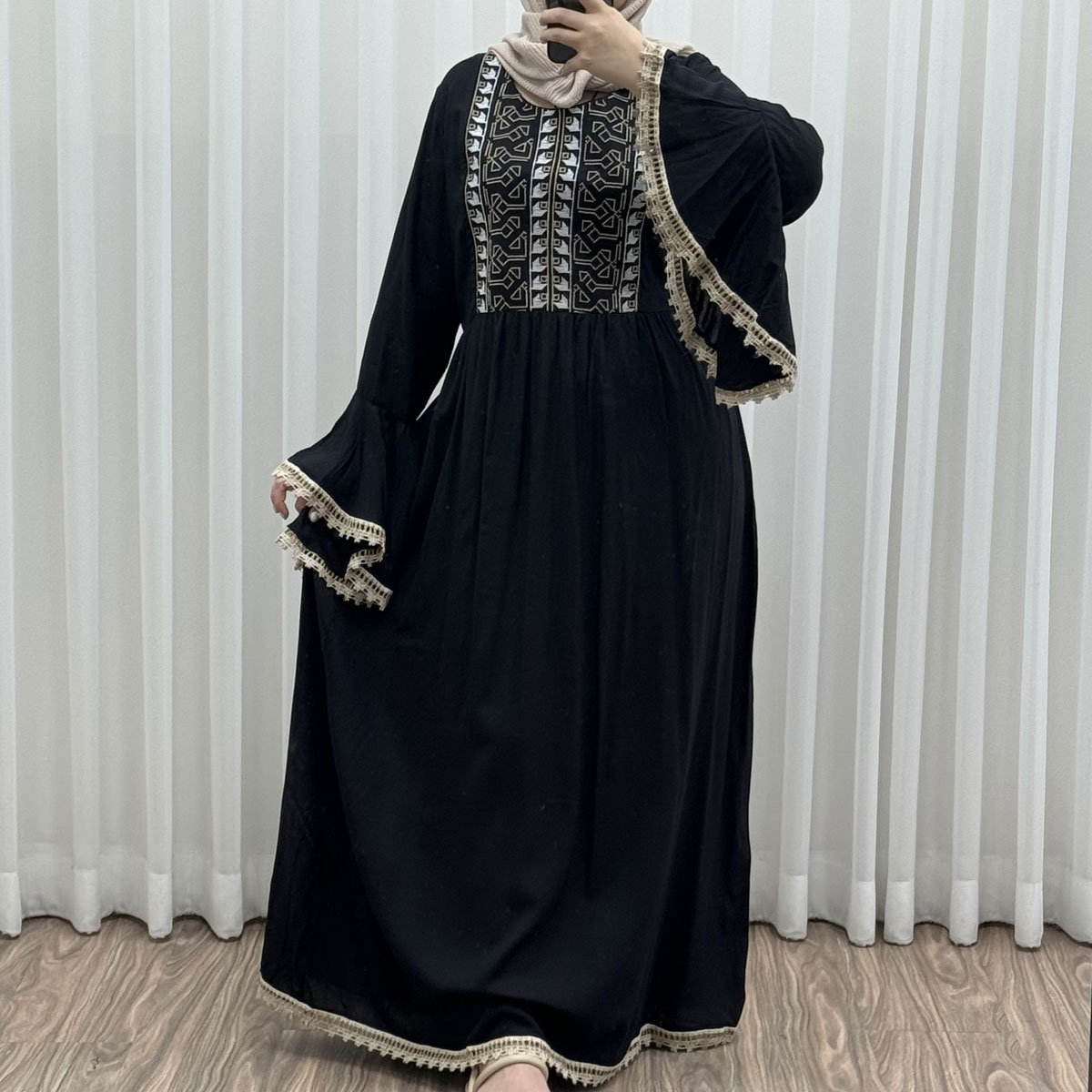 IMG_0519 پیراهن هندی مدل Max آستین کلوش کد 1909 - تصویر 1