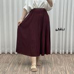 دامن وارداتی ساتن کرپ پلیسه Z1931
