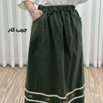 دامن لنین نچرال گلدوزی Z1929 - تصویر 5