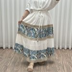 دامن زنانه وارداتی خامه دوزی سلن کد R1998 - تصویر 2