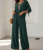ست بلوز شلوار نخی مدل آتریسا کد V2021 - تصویر 5