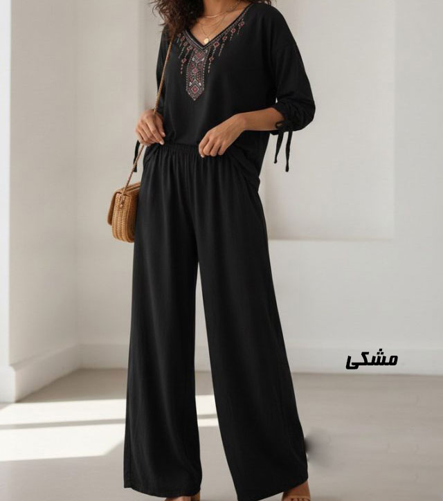 IMG_6583 ست بلوز شلوار نخی مدل آتریسا کد V2021 - تصویر 1