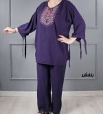 ست بلوز شلوار نخی مدل آیدا کد V2023 - تصویر 6