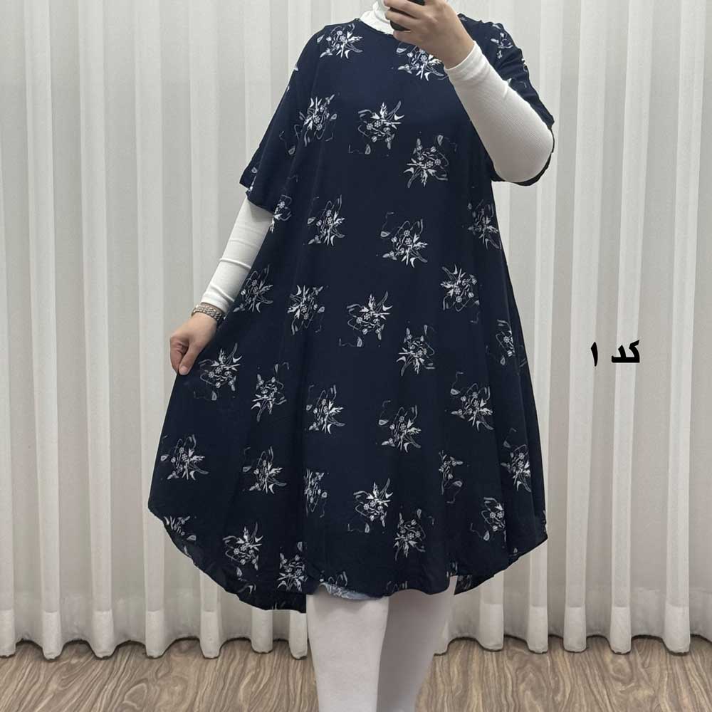 1 پیراهن ساحلی زنانه لامبادا آستین کوتاه کد H2095 - تصویر 1