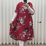 پیراهن ساحلی زنانه لامبادا آستین کوتاه کد H2096