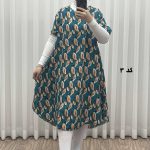 پیراهن ساحلی زنانه لامبادا آستین کوتاه کد H2093